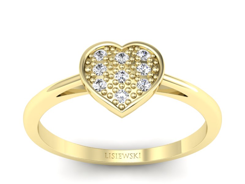 Pierścionek zaręczynowy z brylantami żółte złoto - p16019z - 1