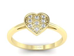 Pierścionek zaręczynowy z brylantami żółte złoto - p16019z