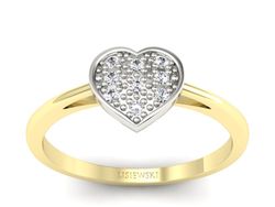 Pierścionek zaręczynowy z brylantami złoto 585 - p16019zb