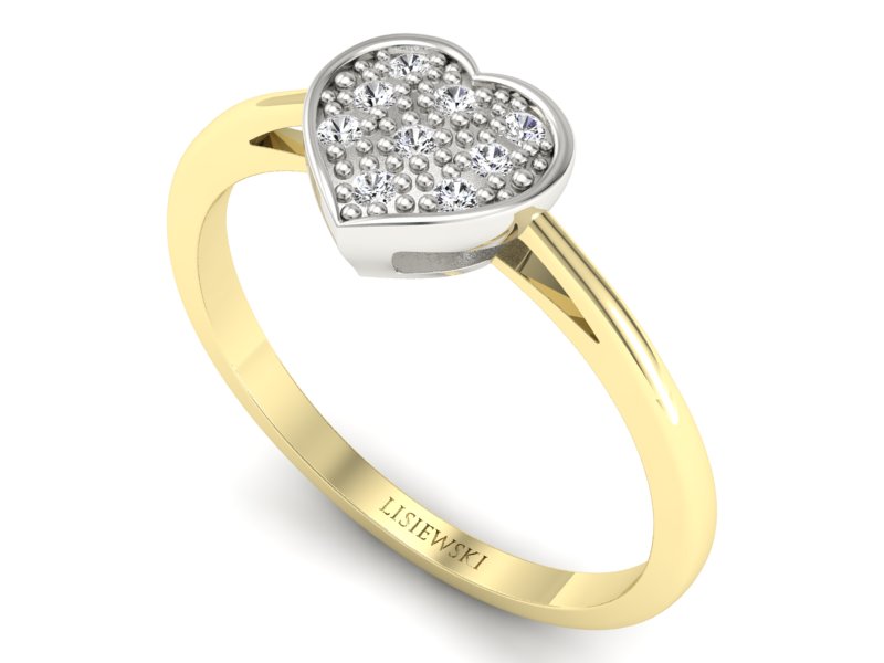 Pierścionek zaręczynowy z brylantami złoto 585 - p16019zb - 3