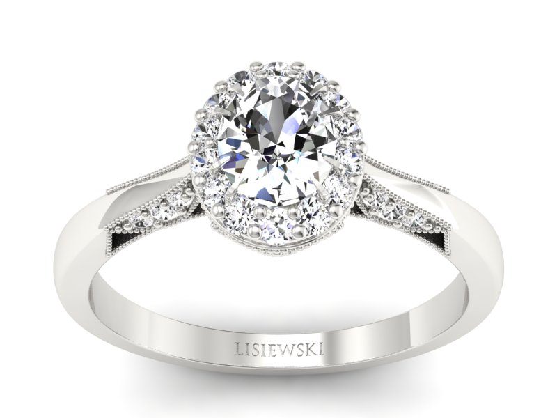 Pierścionek z diamentami białe złoto 585 - p16020bbr_VS_H - 1
