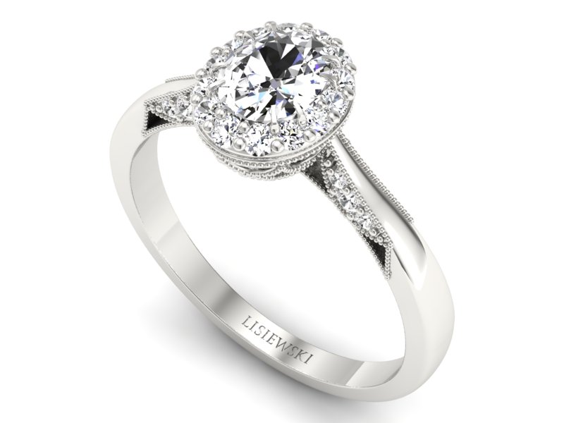 Pierścionek z diamentami białe złoto 585 - p16020bbr_VS_H - 3