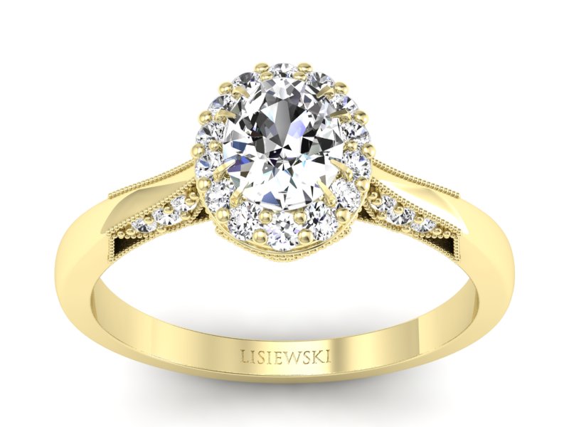 Złoty Pierścionek zaręczynowy z diamentami - p16020zbr_SI_H - 1