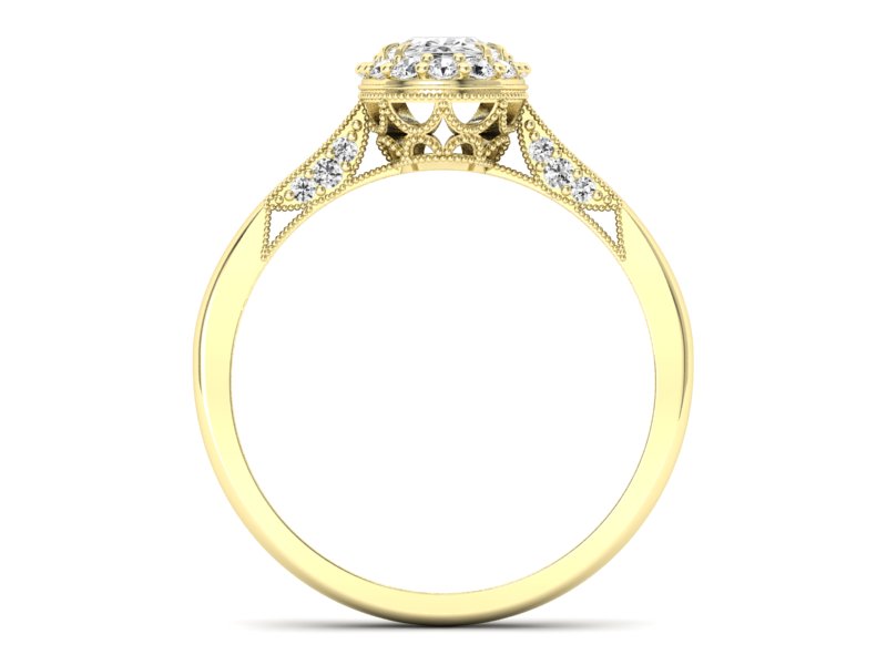 Złoty Pierścionek zaręczynowy z diamentami - p16020zbr_SI_H - 2