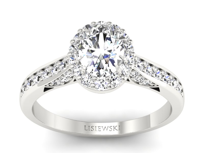 Pierścionek zaręczynowy z diamentami białe złoto - p16022b - 1