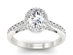 Pierścionek zaręczynowy z diamentami białe złoto - p16022b