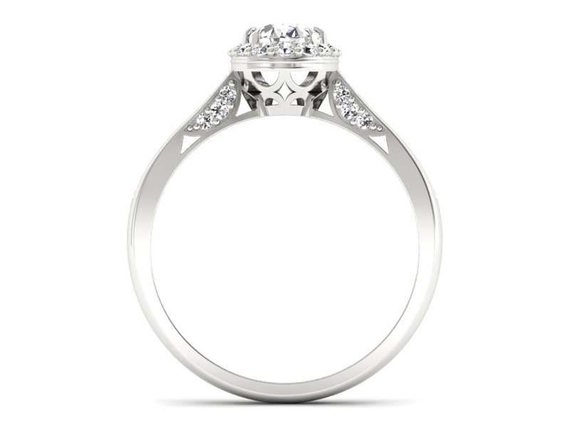 Pierścionek zaręczynowy z diamentami białe złoto - p16022b - 2