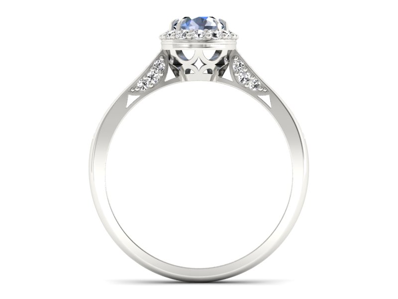 Złoty Pierścionek z akwamarynem i brylantami - p16022bakw