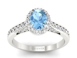 Pierścionek zaręczynowy z topazem i brylantami - p16022btop