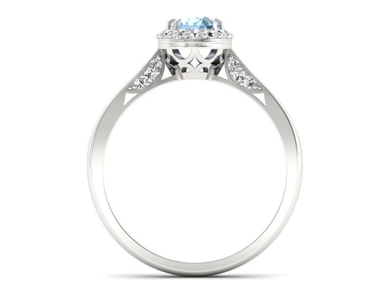 Pierścionek zaręczynowy z topazem i brylantami - p16022btop