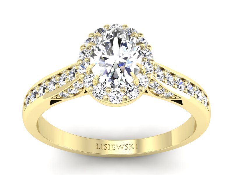 Złoty Pierścionek z diamentami żółte złoto 585 - p16022z - 1