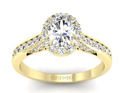 Złoty Pierścionek z diamentami żółte złoto 585 - p16022z