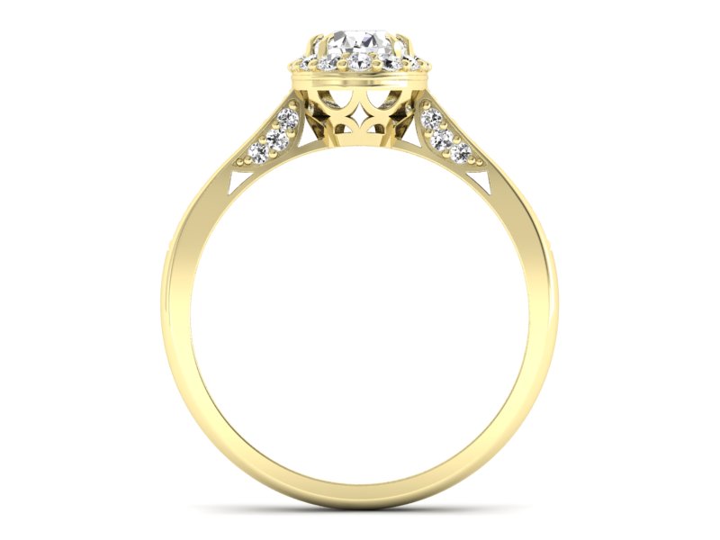 Złoty Pierścionek z diamentami żółte złoto 585 - p16022z - 2