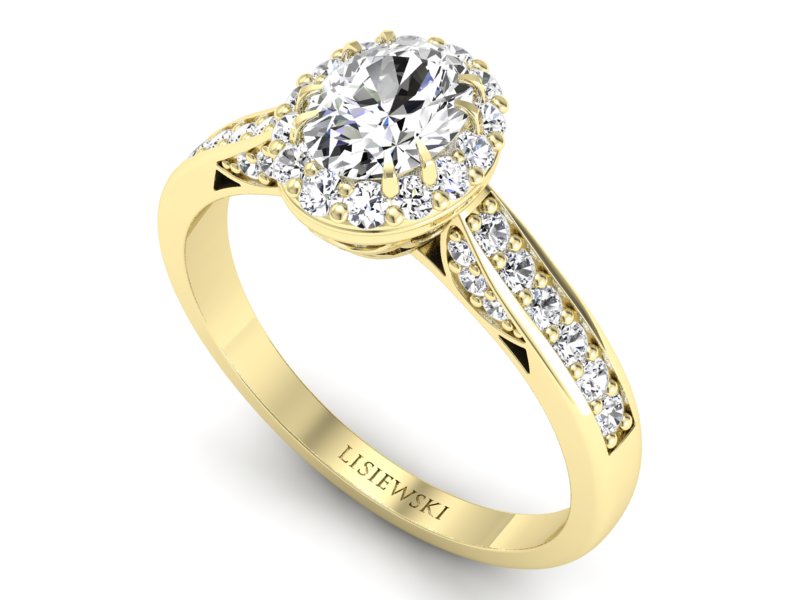 Złoty Pierścionek z diamentami żółte złoto 585 - p16022z - 3