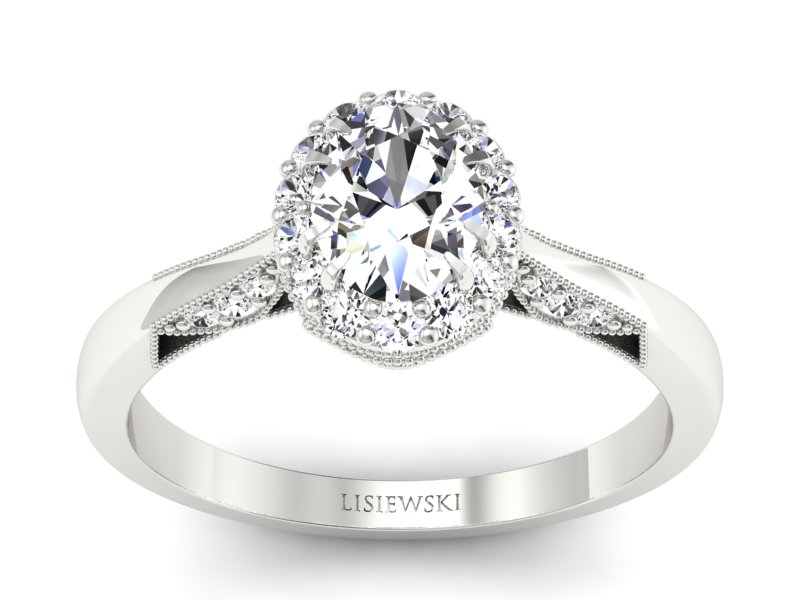 Złoty pierścionek z diamentami białe złoto - p16023b - 1