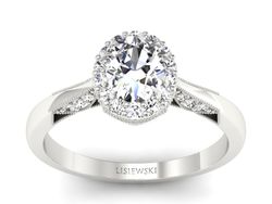 Złoty Pierścionek z diamentami białe złoto 585 - p16023b