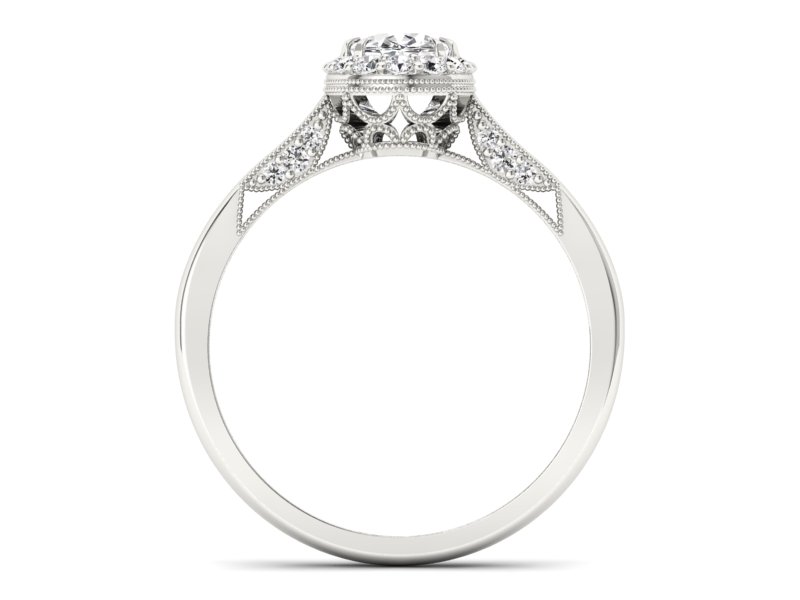 Złoty pierścionek z diamentami białe złoto - p16023b - 2