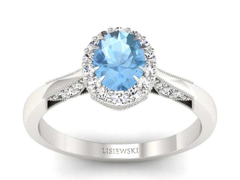 Pierścionek z topazem z brylantami - p16023btop - 1