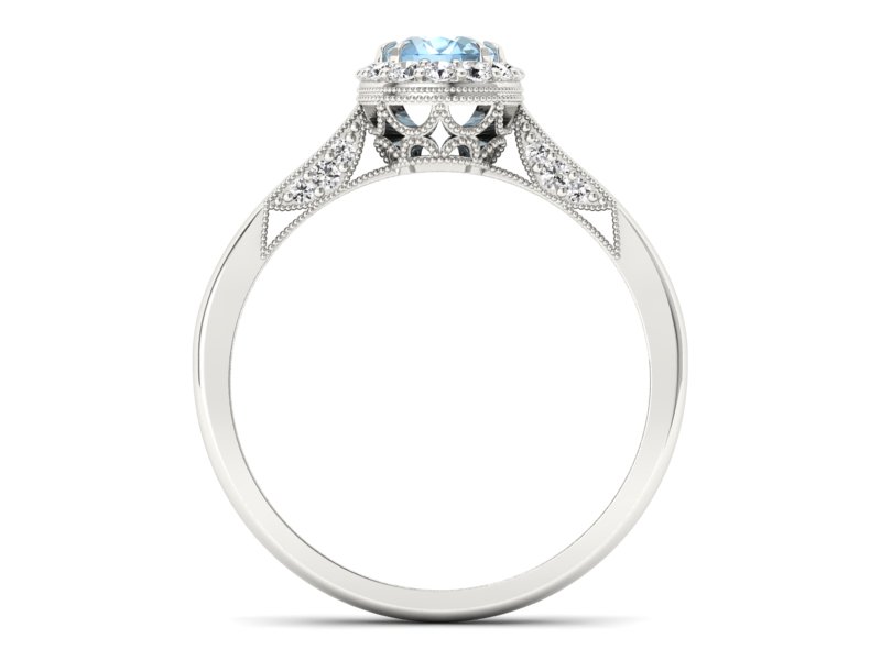 Pierścionek z topazem z brylantami - p16023btop - 2