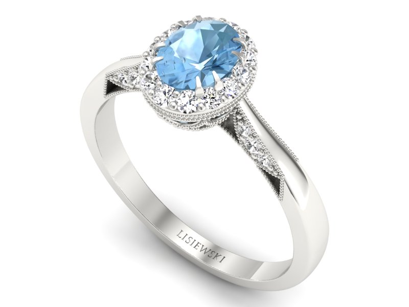 Pierścionek z topazem z brylantami - p16023btop - 3