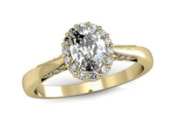 Złoty Pierścionek z diamentami żółte złoto 585 - p16023z