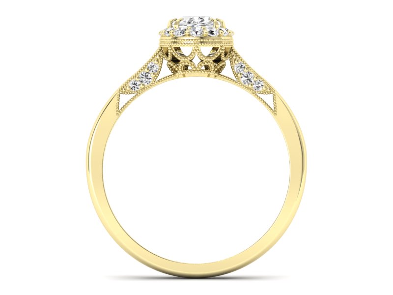 Złoty Pierścionek z diamentami żółte złoto 585 - p16023z - 2