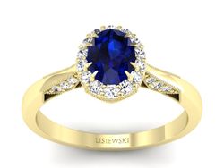 PPierścionek z szafirem i brylantami złoto 585 - p16023zsz