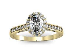 Pierścionek zaręczynowy z diamentami żółte złoto - p16025z