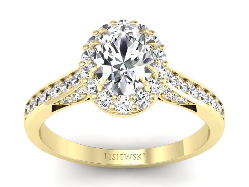 Pierścionek zaręczynowy z diamentami żółte złoto - p16025z - 1