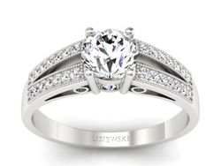 Pierścionek zaręczynowy z brylantami białe złoto - p16026b