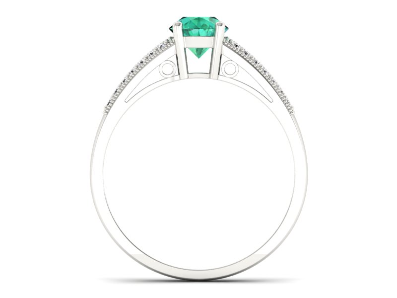 Złoty pierścionek ze szmaragdem i brylantami - p16026bsm - 2