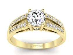 Złoty Pierścionek z brylantami żółte złoto 585 - p16026z