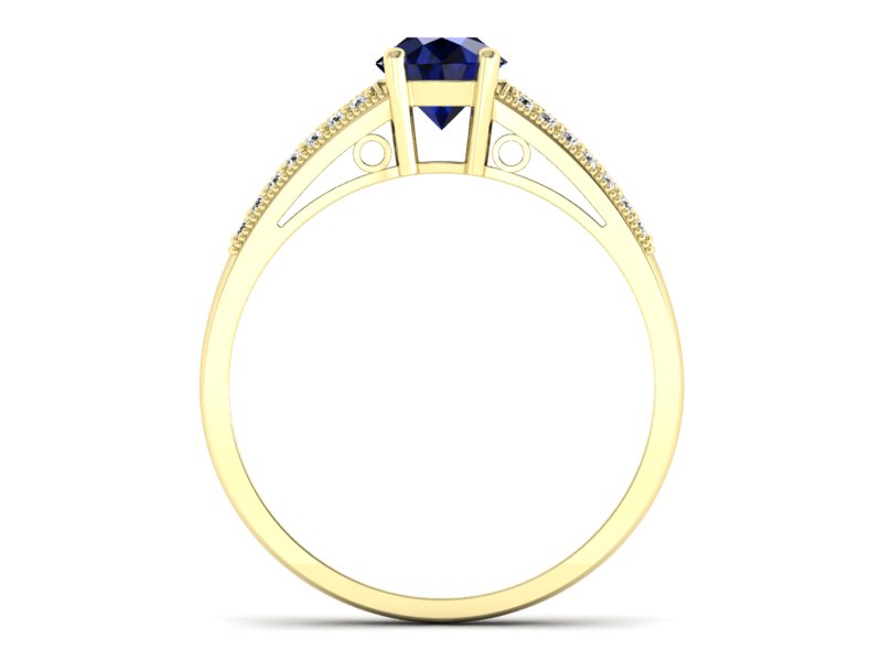 Pierścionek zaręczynowy z szafirem z brylantami - p16026zsz - 2