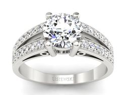 Pierścionek zaręczynowy z brylantami złoto 585 - p16027b