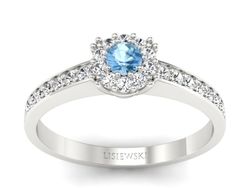 Złoty Pierścionek z topazem i brylantami - p16028ba