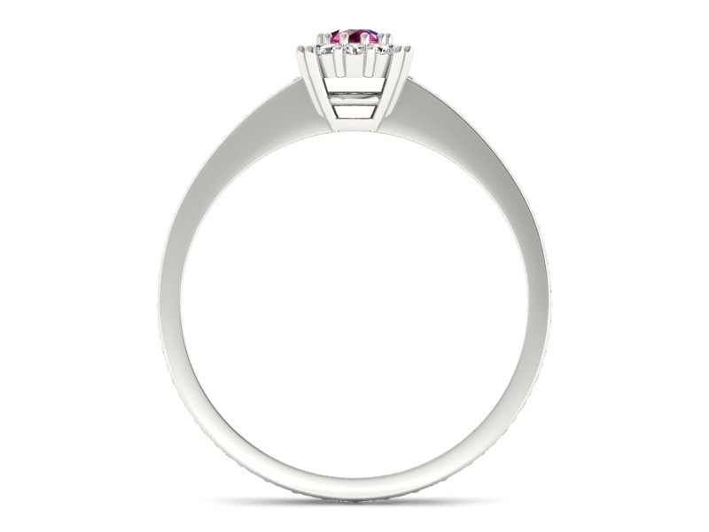 Pierścionek z rubinem  i brylantami białe złoto - p16028br - 2