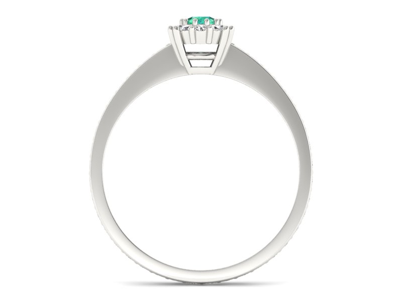 Złoty pierścionek ze szmaragdem i brylantami - p16028bsm - 2