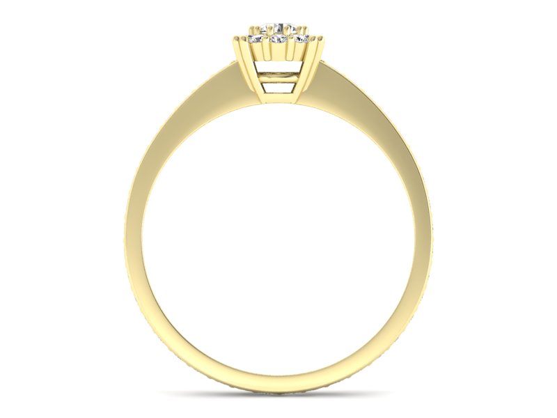 Pierścionek zaręczynowy z brylantami żółte złoto - p16028z - 2