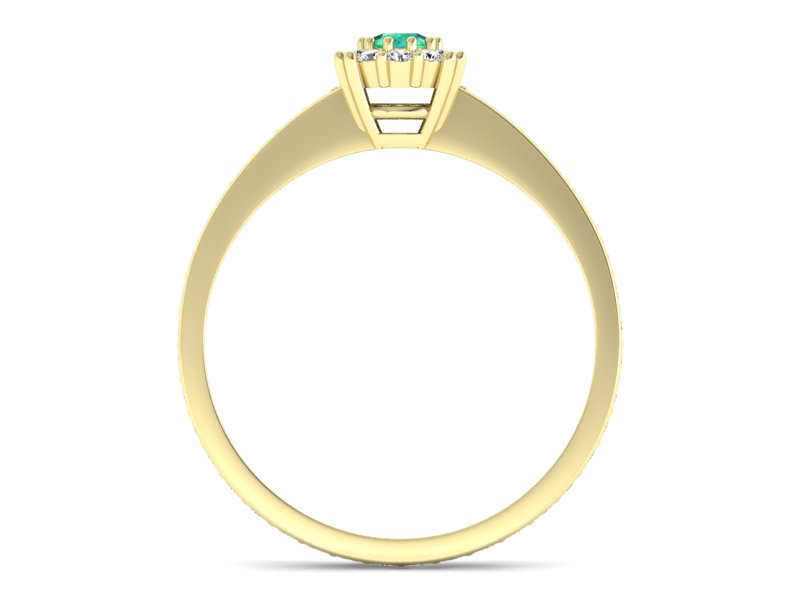 Złoty pierścionek ze szmaragdem i diamentami - p16028zsm - 2