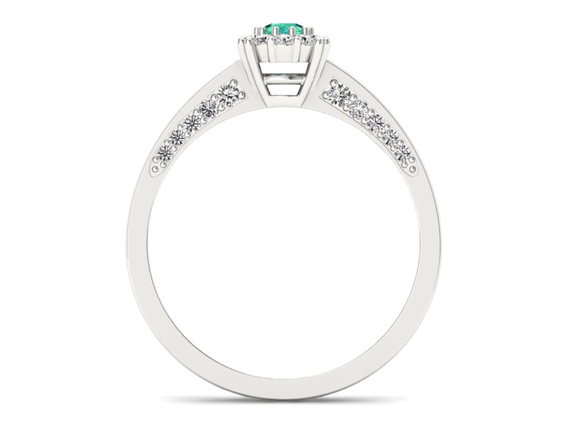 Złoty Pierścionek ze szmaragdem i brylantami - p16029bsm