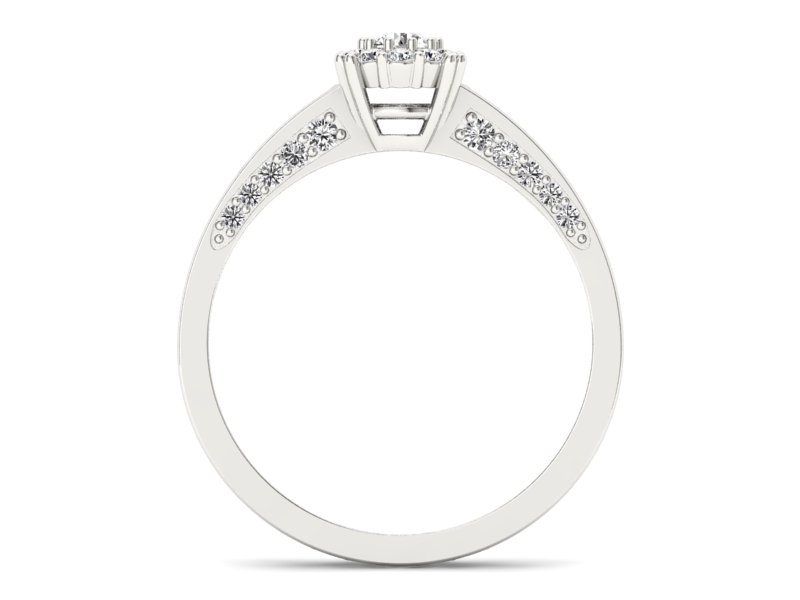 Złoty Pierścionek z brylantami białe złoto 585 - p16029bV - 2