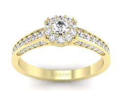 Złoty Pierścionek z brylantami żółte złoto 585 - p16029z