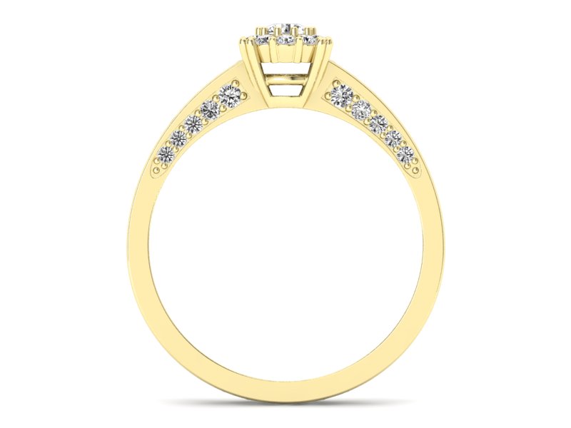 Złoty pierścionek z brylantami żółte złoto - p16029zV - 2