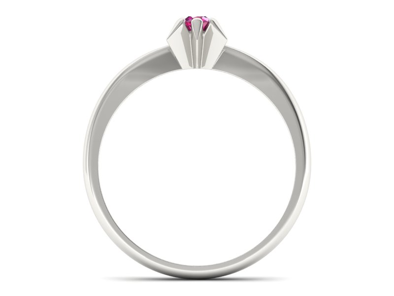 Pierścionek białe złoto z rubinem wyrazista elegancja - p16032br - 2