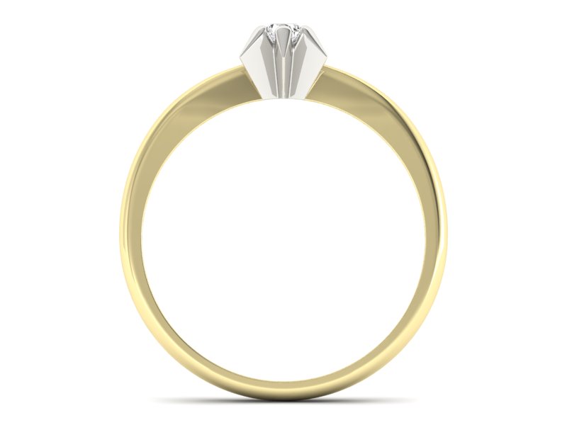 Złoty Pierścionek zaręczynowy z brylantem - p16032zb - 2