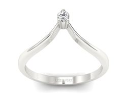 Złoty Pierścionek z brylantem białe złoto 585 - p16033b