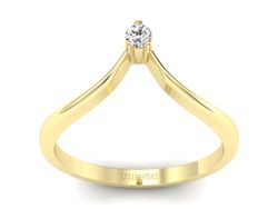 Złoty Pierścionek z brylantem żółte złoto 585 - p16033z