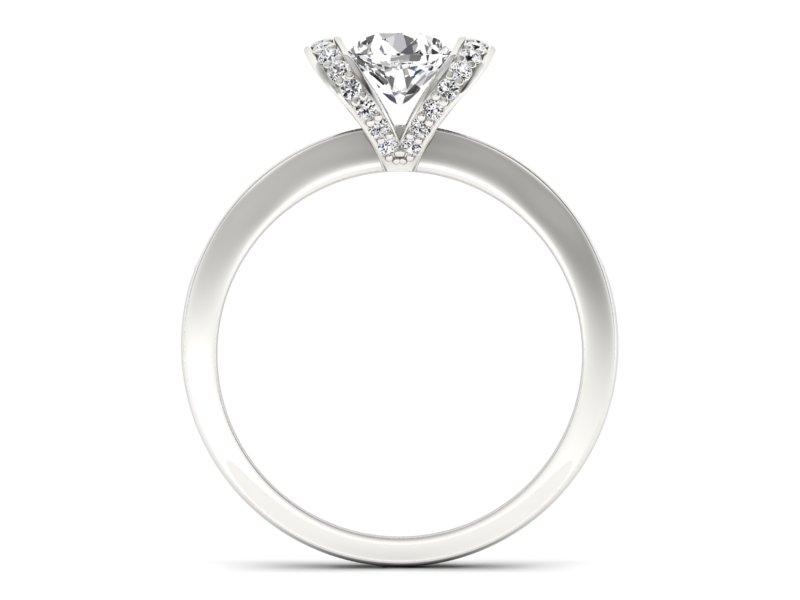 Pierścionek zaręczynowy z brylantami białe złoto - p16034b - 2