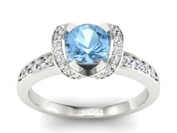 Złoty Pierścionek z topazem i brylantami - p16034btp