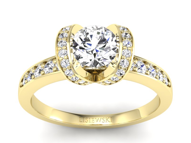 Złoty Pierścionek z brylantami żółte złoto 585 - p16034z - 1